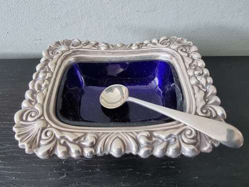 A Beautiful Sheffield England Mustard Bowl with Spoon.