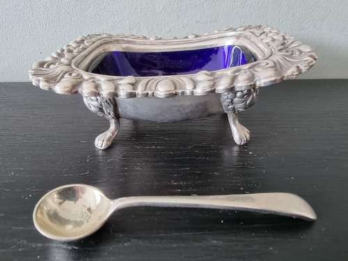 A Beautiful Sheffield England Mustard Bowl with Spoon.