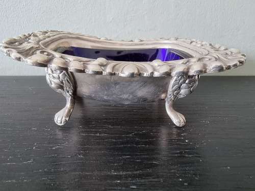 A Beautiful Sheffield England Mustard Bowl with Spoon.