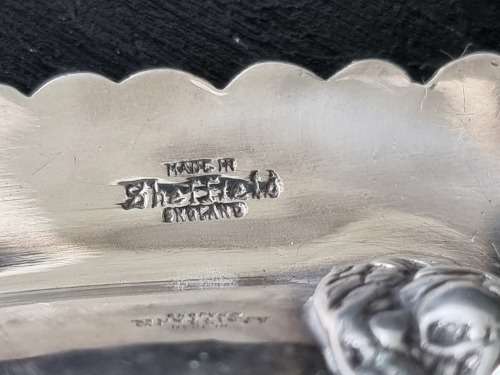 A Beautiful Sheffield England Mustard Bowl with Spoon.