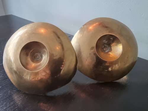 Stunning Pair Solid Brass Candlestick Holder Swans!!