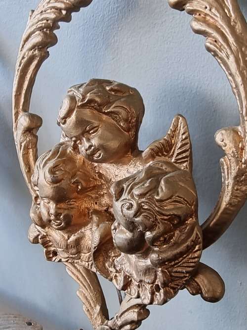 Pair Cherub Wall Light Sconces