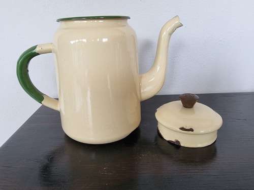 H & H Enamel Coffee Pot