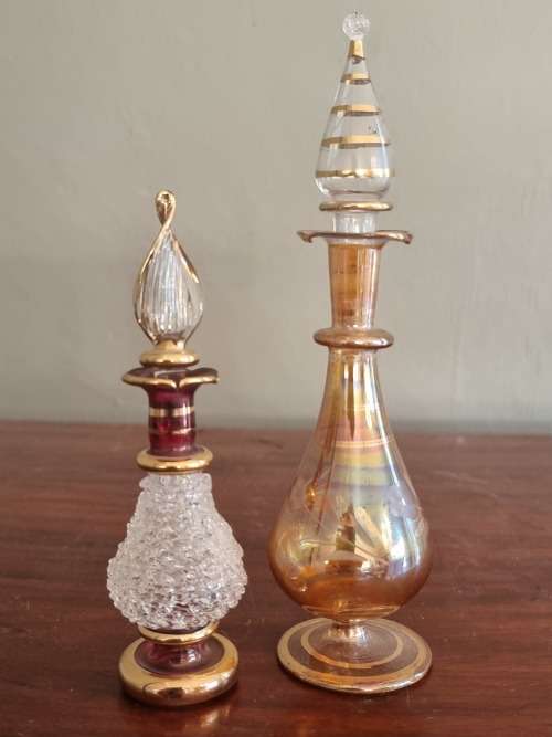Pair Venetian Glass Perfume bottles
