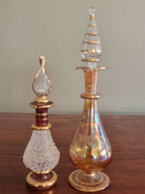Pair Venetian Glass Perfume bottles