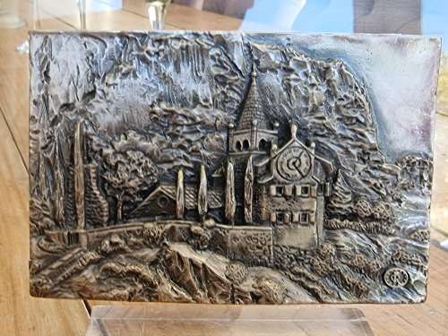 Italian Silver Clad Pewter Plaque