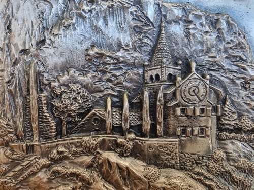 Italian Silver Clad Pewter Plaque