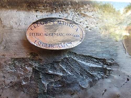 Italian Silver Clad Pewter Plaque