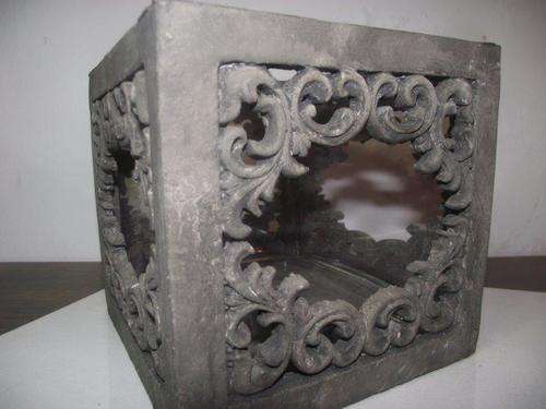 GLASS AND CAST RESIN ORCHID PLANTER