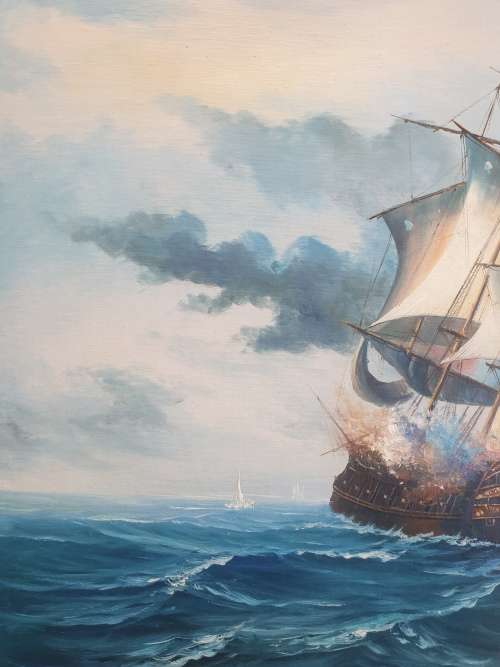 Maritime oil Painting.