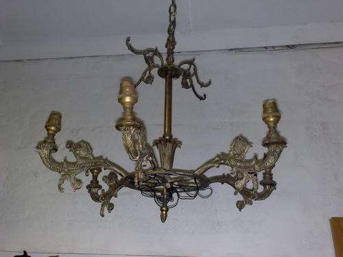 BEAUTIFUL ITALIAN BRASS CHANDELIER CIRCA 1890, BEAUTIFUL AS IS