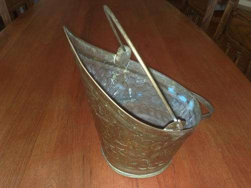 SOLID BRASS COAL SCUTTLE