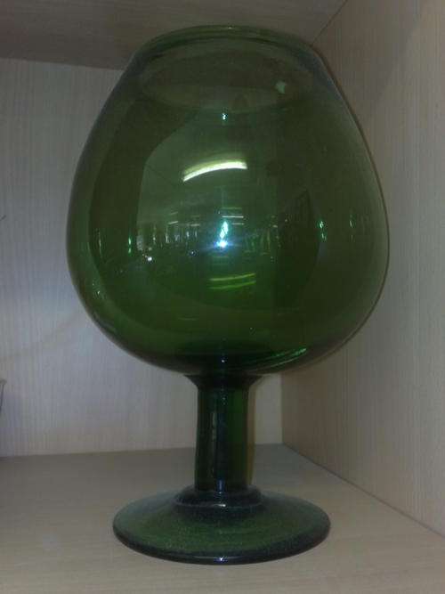 EXTRA LARGE GREEN MURANO FLOWER VASE SEE DESCRIPTION CRAZY R1!!!!!