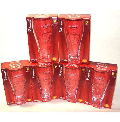 ( 6 Ferrari Glass ) Shell Limited Edition. Complete Collection