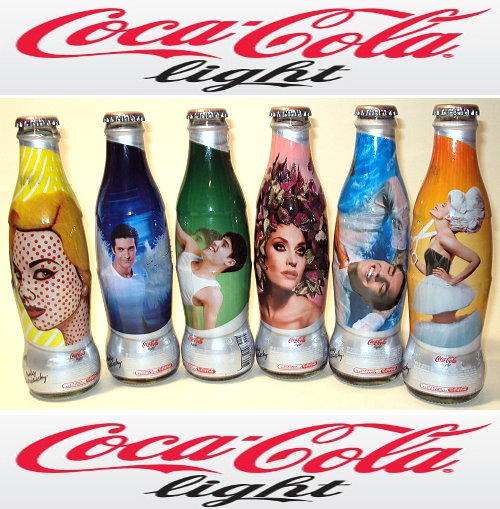 2011 Coca Cola Coke light glass Bottles. from ARGENTINA Vivir + Liviano. Limited Edition
