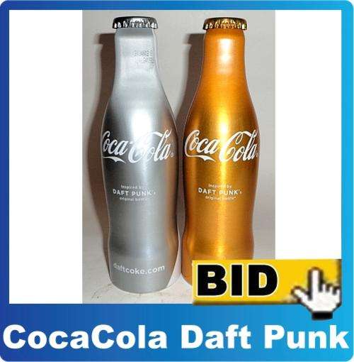 FRANCE Coca Cola ALU bottles / DAFT PUNK Gold + Silver