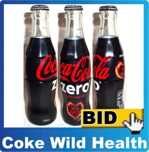 TAIWAN Coca Cola ZERO Glass bottle / Wild Health- Special Edition