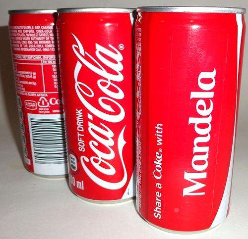 6 Mandela coke Full Cans- 6 Michael Jackson coke Full Cans- 2 PEPSI MESSI Empty cans