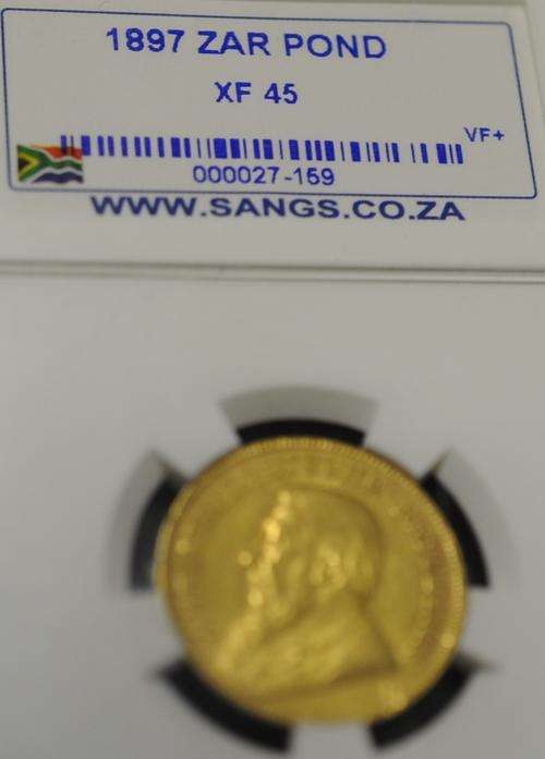 1897 GOLD KRUGER POND GRADED XF45 LOW START NO RESERVE