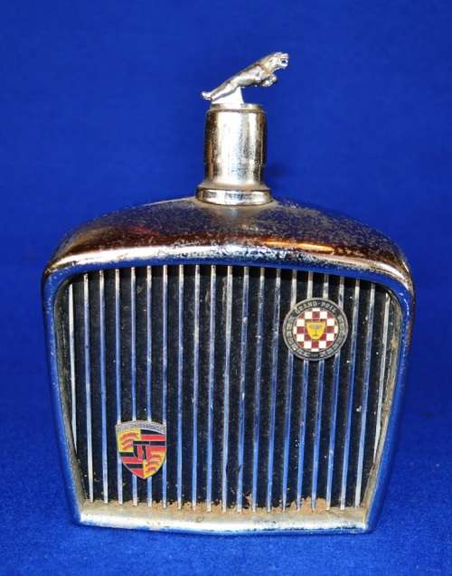 Decanter in the form of a Jaguar Car Radiator