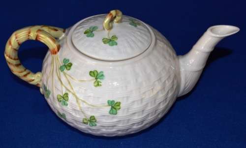 Belleek Ireland - Tea Pot - Shamrock Pattern