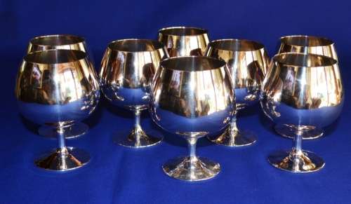 Silver Plate Brandy Snifters - Set of Eight