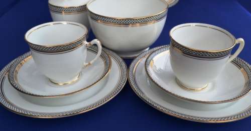 Royal Stafford - Tea for Two - Two Trios, Large Cake Plate, Sugar Bowl and Creamer