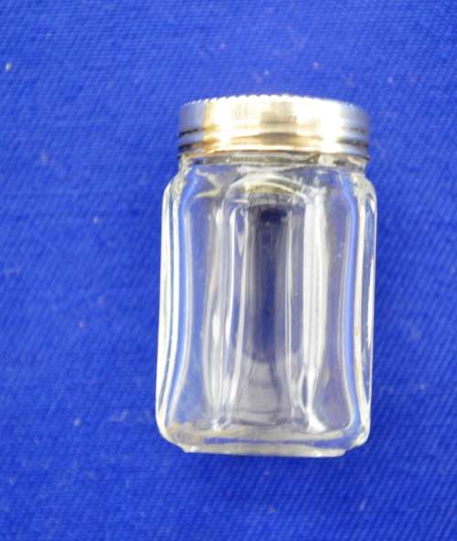 Vintage Glass and Sterling Silver individual Salt and Pepper Shakers