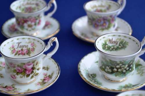 Amazing! The COMPLETE Collection of ROYAL ALBERT MINIATURE  Flower of the Month Cups and Saucers