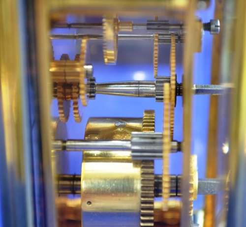 Antique 19th Century Gilt Carriage Clock with Leather Case