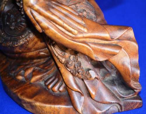 Hand Carved Wooden Sculpture - Rama and Sita's Eternal Love