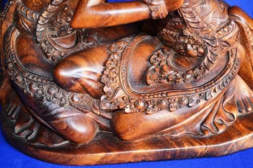Hand Carved Wooden Sculpture - Rama and Sita's Eternal Love