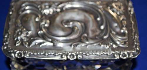 Sterling Silver and Crystal Trinket Box