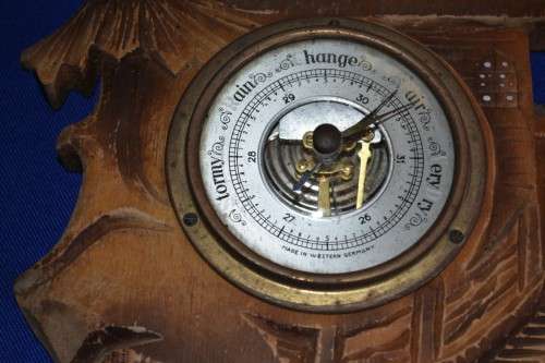 Set of Two Wooden Barometers - Untested