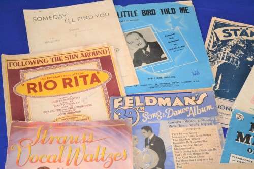A Selection of Vintage Sheet Music - 14 Sheets/Books