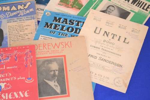 A Selection of Vintage Sheet Music - 14 Sheets/Books