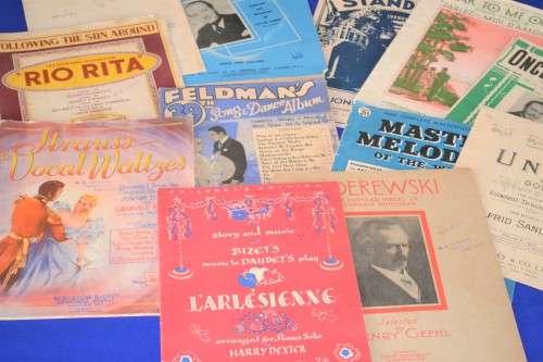 A Selection of Vintage Sheet Music - 14 Sheets/Books