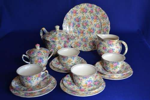 James Kent Chintz Tea Set "Rosalynde"  c1930- 16 Pieces