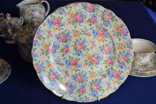 James Kent Chintz Tea Set "Rosalynde"  c1930- 16 Pieces