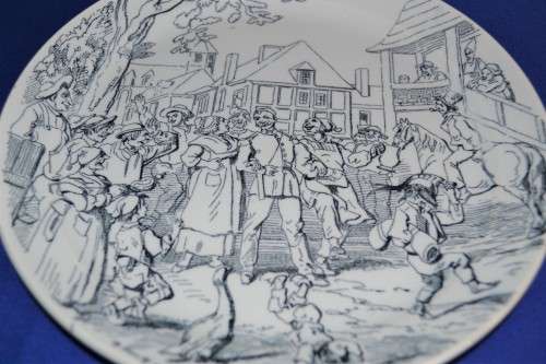 Creil et Montereau - Set of Two Talking Plates c1876--Rare