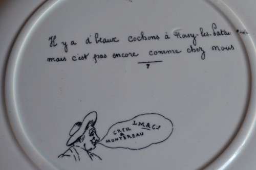 Creil et Montereau - Set of Two Talking Plates c1876--Rare