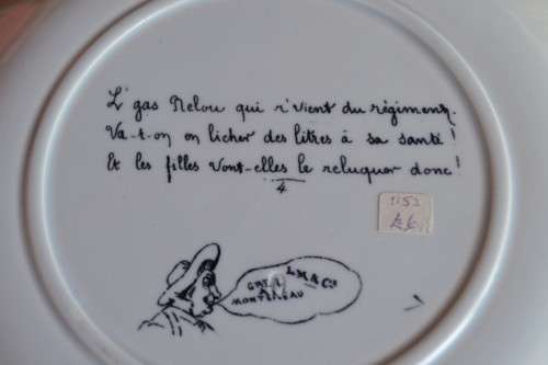 Creil et Montereau - Set of Two Talking Plates c1876--Rare