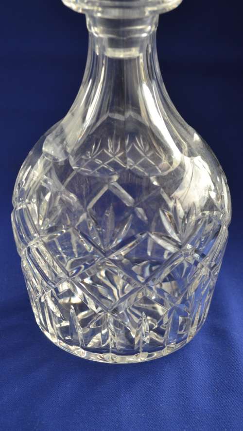 Webb Corbett Crystal Decanter &  Stuart Crystal Glasses on Silver Plate Drinks Tray - 14 Pieces