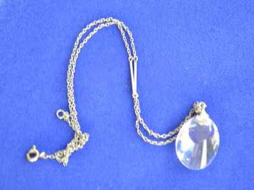 Vintage Crystal and Silver  necklace with stone