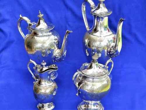 Antique Victorian Style Plated German Silver Tea Set - Four Pieces