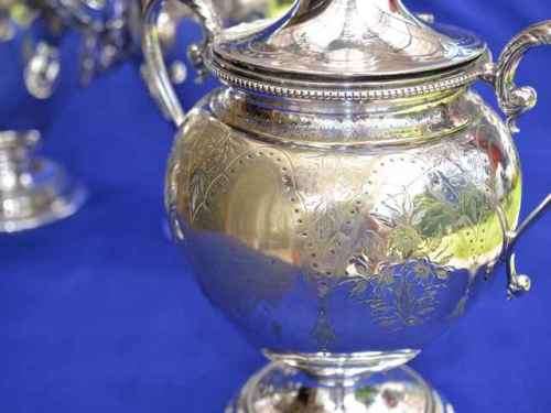 Antique Victorian Style Plated German Silver Tea Set - Four Pieces