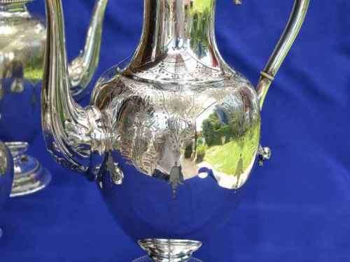 Antique Victorian Style Plated German Silver Tea Set - Four Pieces