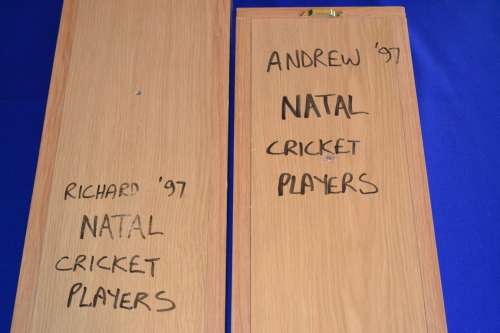 Signed Miniature Cricket Bats - Natal Cricket Players 1997