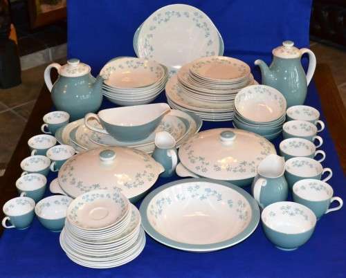 REDUCED-Royal Doulton Dinner Service "April Showers"D6435 - 73 Pieces