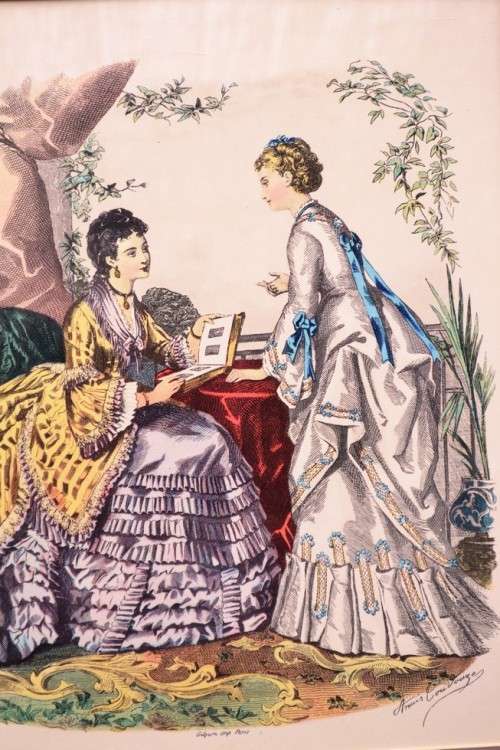 Victorian Era Print  -signed -GREAT FRAME